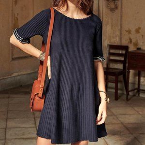 Sezane Knit Solene Dress in Navy NWT